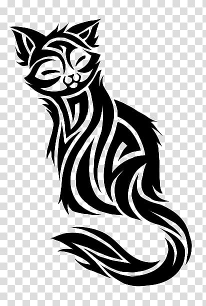 cat tattoo black and white vector illustration Stock Vector Image  Art   Alamy