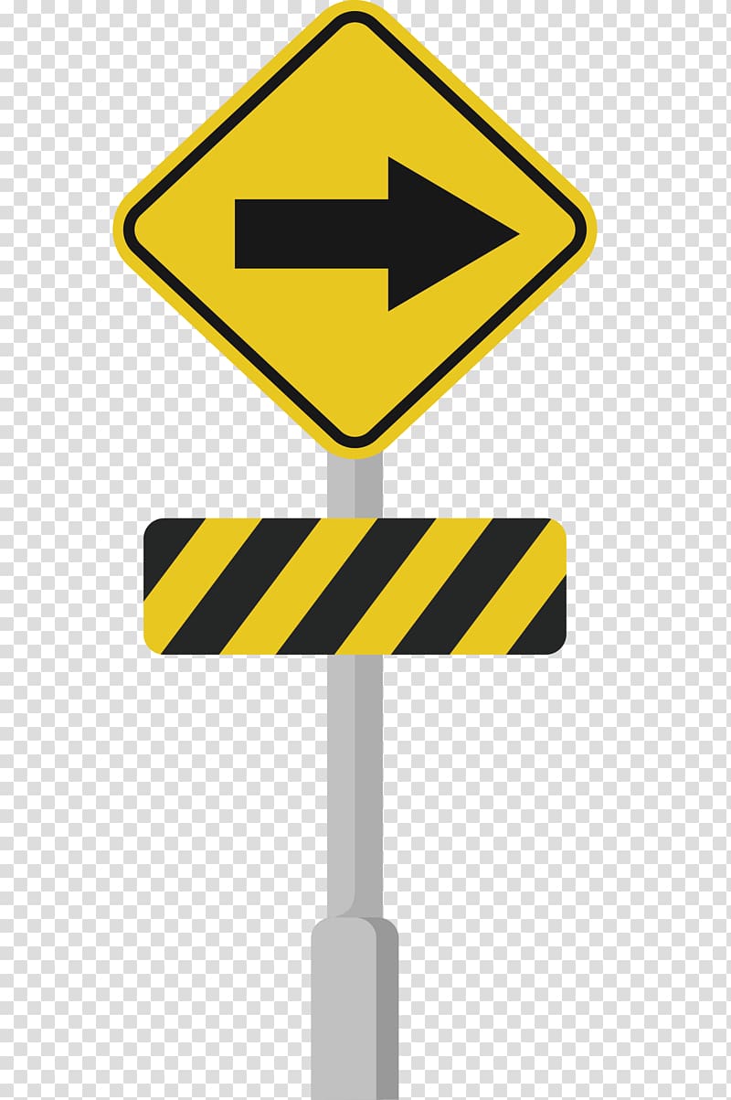 right arrow signage illustration, Traffic sign , Right road sign transparent background PNG clipart