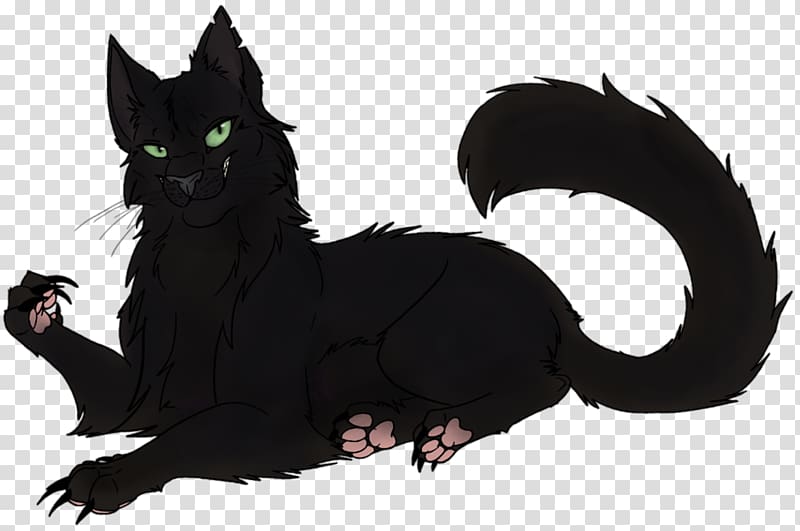 Cats of the Clans Warriors Black cat Yellowfang, Cat transparent background PNG clipart