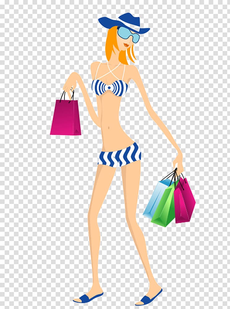 Shopping Illustration, Sexy Women transparent background PNG clipart