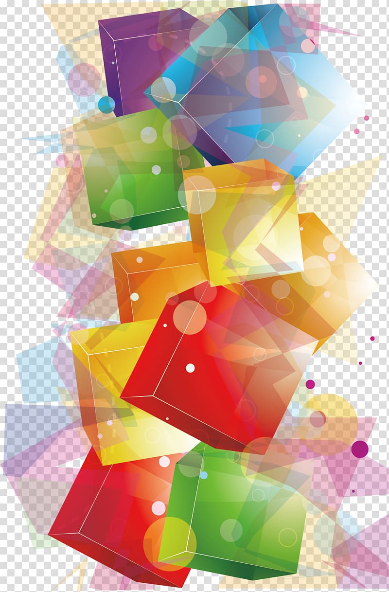assorted-colored boxes illustration, Crystal Cubes Geometry, Dream Crystal Cube transparent background PNG clipart