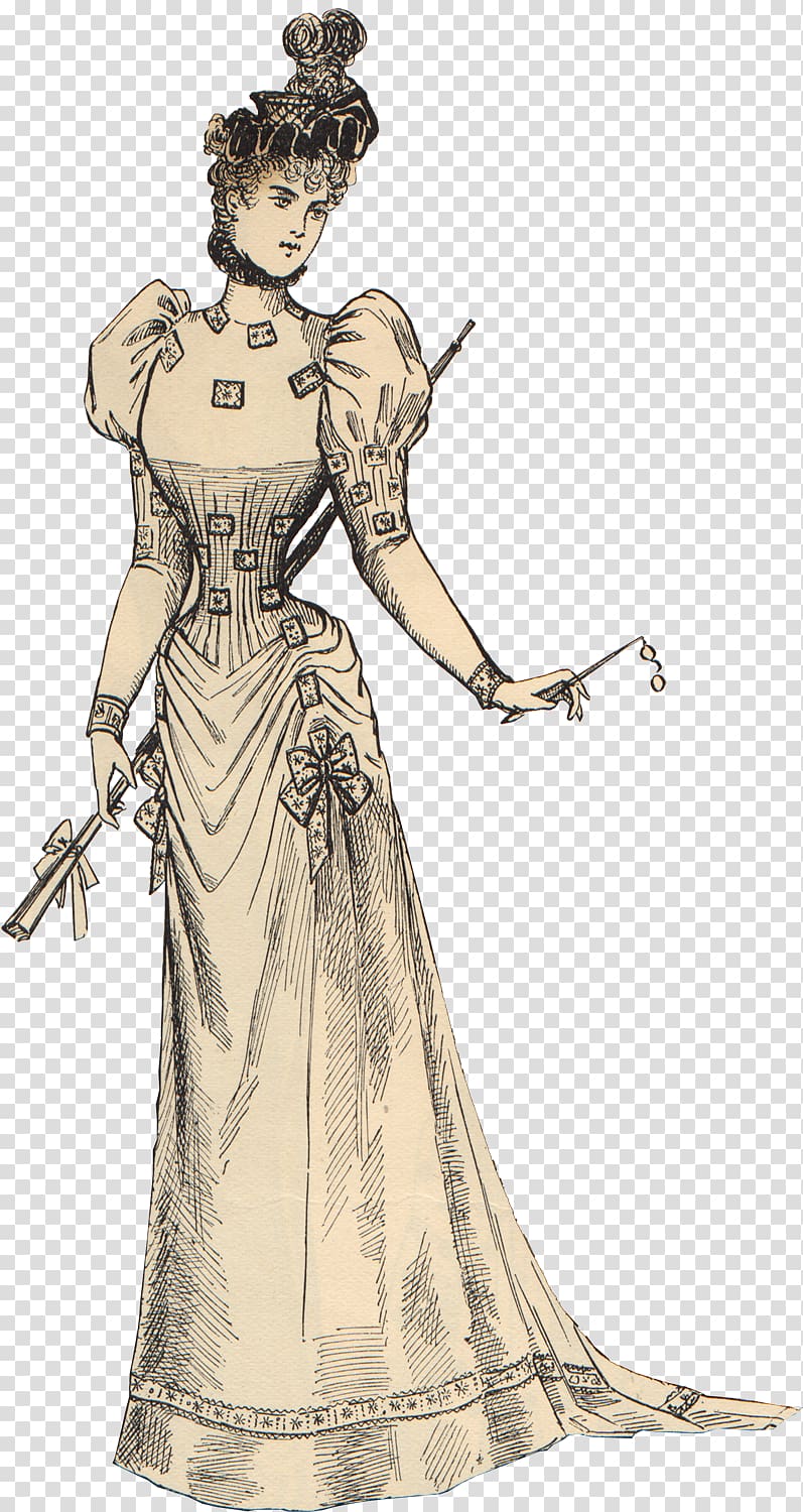 woman wearing traditional dress , Victorian era Edwardian era , victorian transparent background PNG clipart
