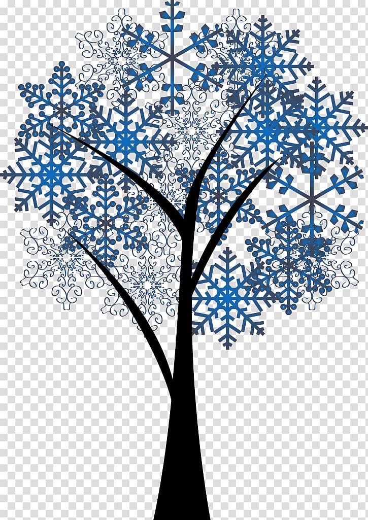 Twig Tree Snowflake, Long snowflake tree design material transparent background PNG clipart