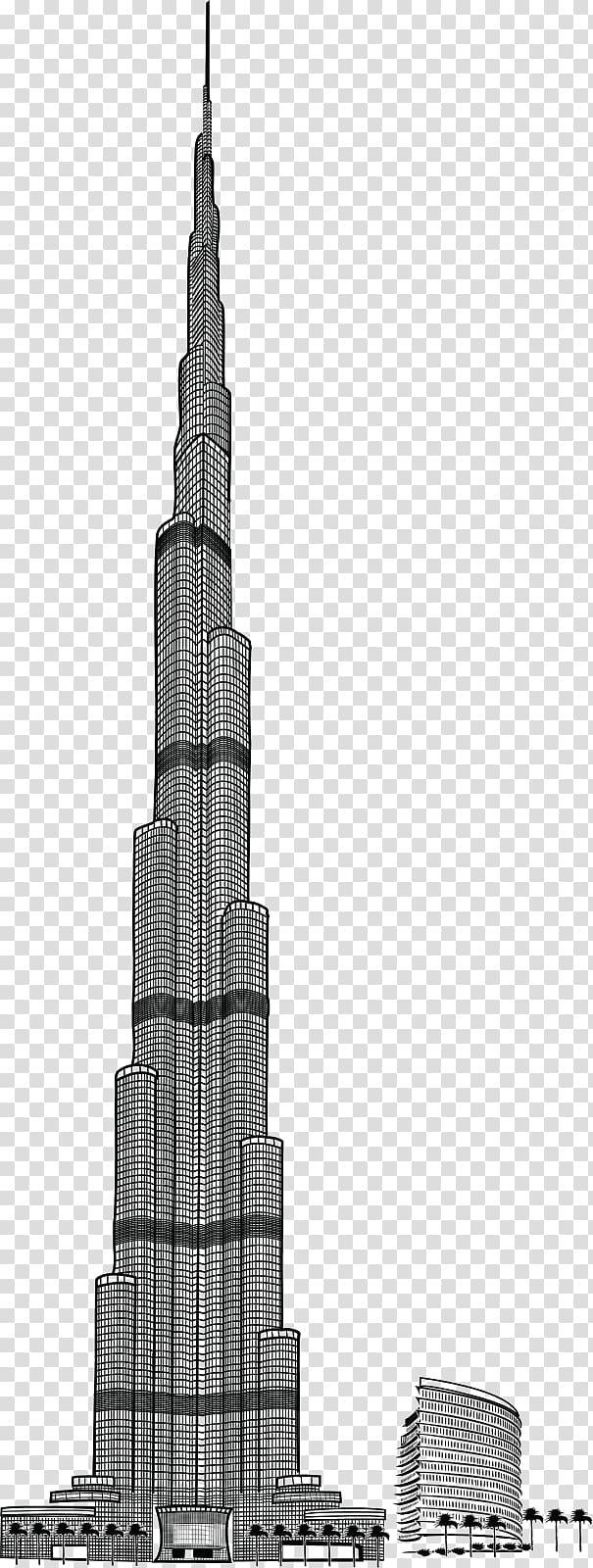 Burj Khalifa,UAE illustration, Burj Khalifa Burj Al Arab Drawing Tower, burj khalifa transparent background PNG clipart