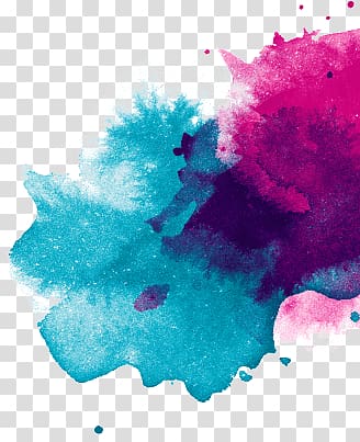 teal and pink illustration, Side Paint Splatter transparent background PNG clipart