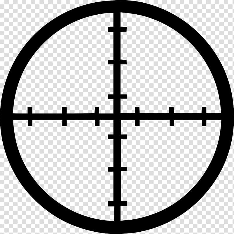 black crosshair, Reticle Shooting target Telescopic sight , crosshair transparent background PNG clipart