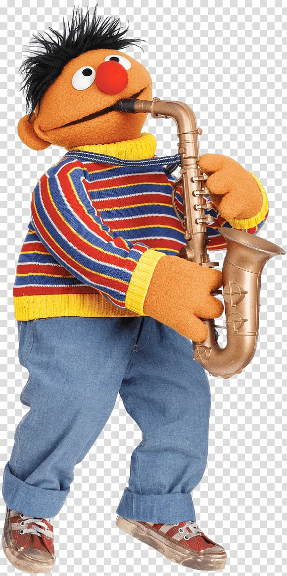 The Sesame Street Ernie playing saxophone, Sesame Street Ernie With Saxophone transparent background PNG clipart