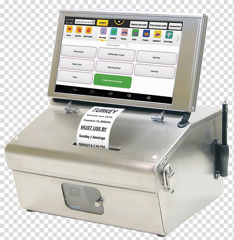 Paper Label printer QR code Information, kitchen essentials transparent background PNG clipart