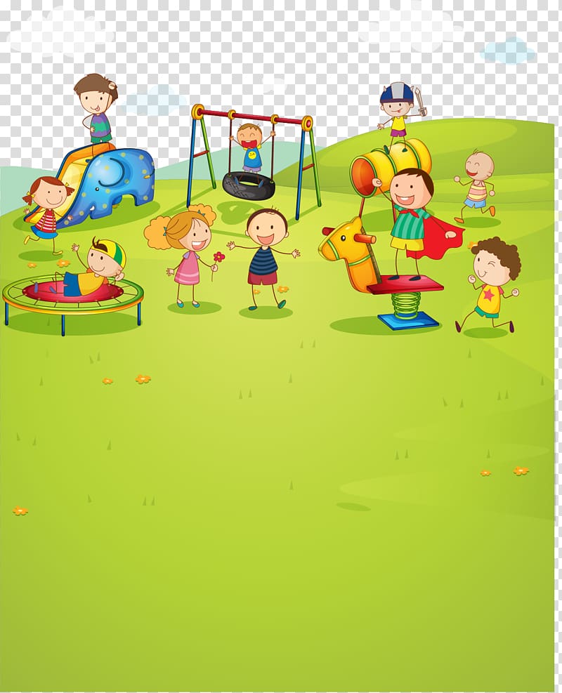 children playing on playground illustration, Park Child Playground Illustration, illustration material lovely children kids transparent background PNG clipart