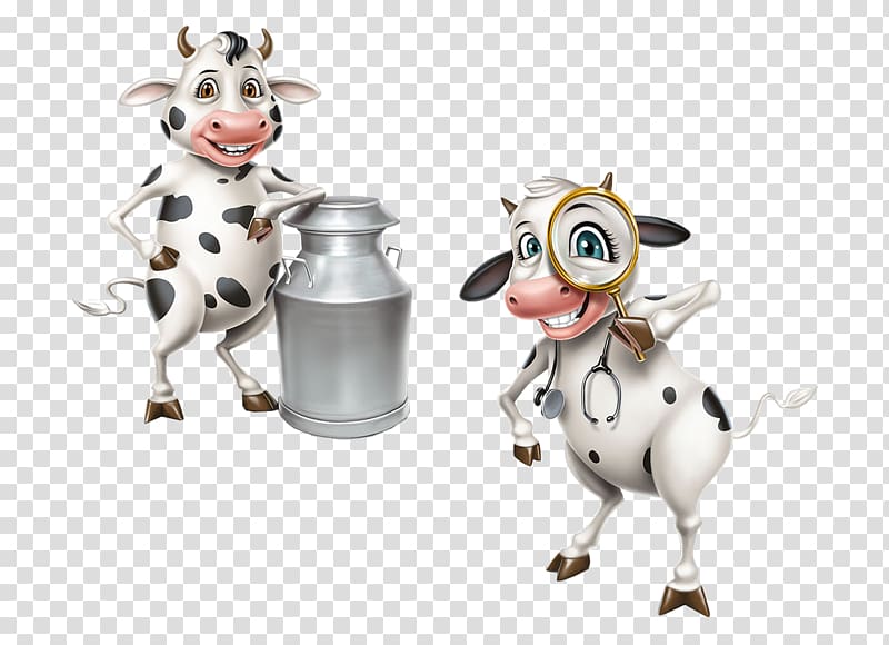 Cattle Milk, Creative Cow cartoons transparent background PNG clipart