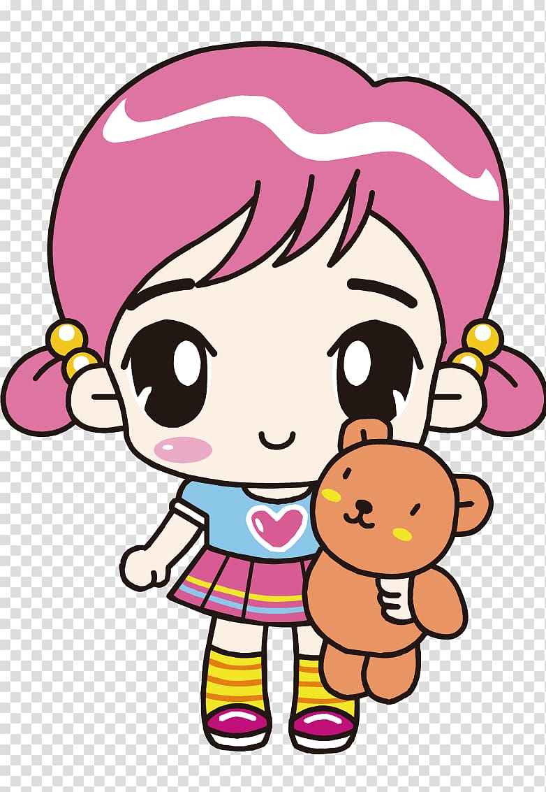 Girl Child, Holding Bear Girl transparent background PNG clipart