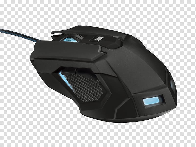 Computer mouse Trust GXT 158 Gaming, 8-btn Mouse, Wired, USB Video game, laser game transparent background PNG clipart