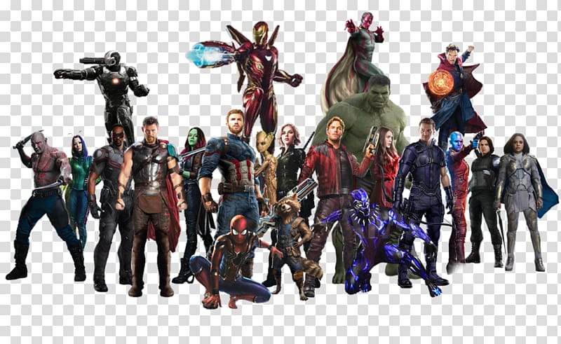 Marvel Avengers characters, Captain America Hulk Thanos Groot Spider-Man, team transparent background PNG clipart