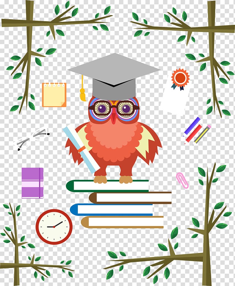 Bachelors degree Academic degree , Owl with Bachelor cap transparent background PNG clipart