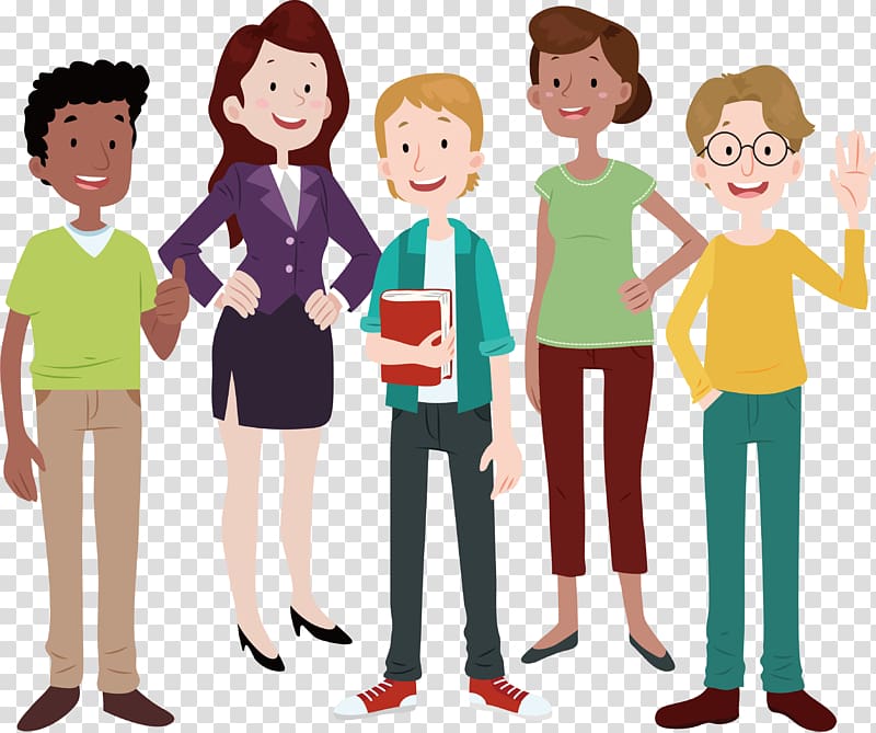 Group of people , Animation Cartoon Drawing , Five people business team