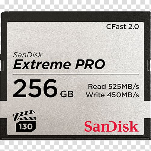 Flash Memory Cards SanDisk Extreme PRO CFast 2.0 Memory Card Solid-state drive, Professional Card transparent background PNG clipart