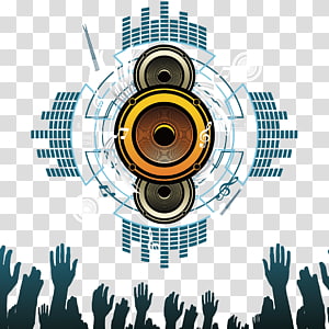 Transparent background graphic effect speakers png