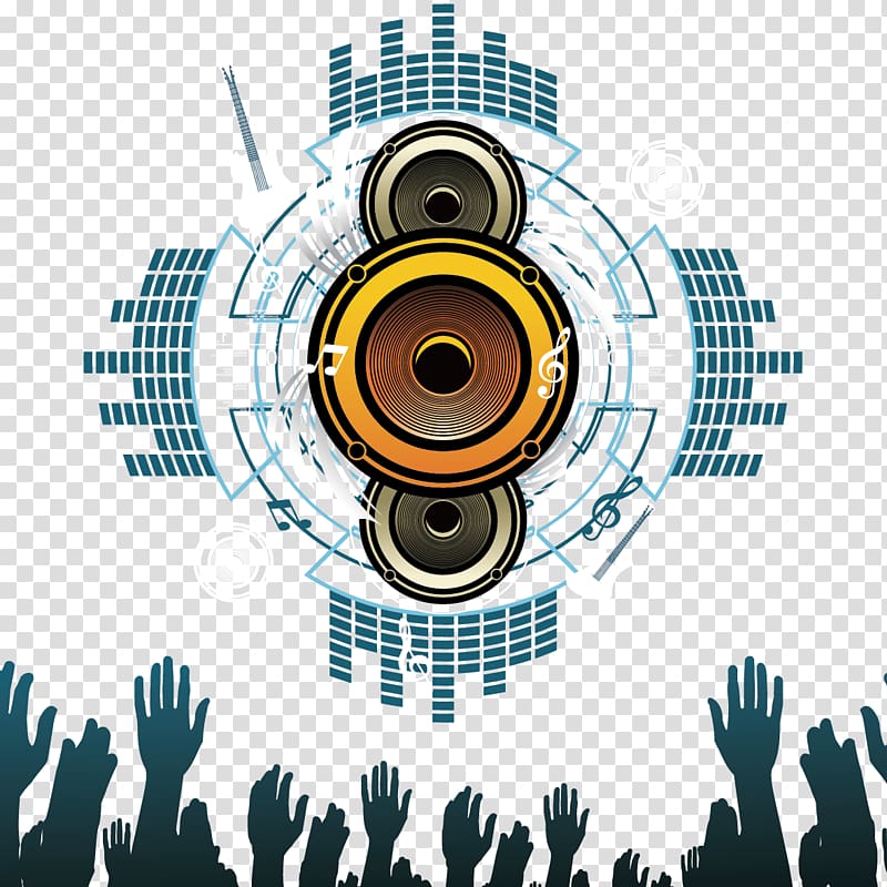 speaker illustration, Microphone Sound Music Graphic design, Creative Music Sound Hand transparent background PNG clipart