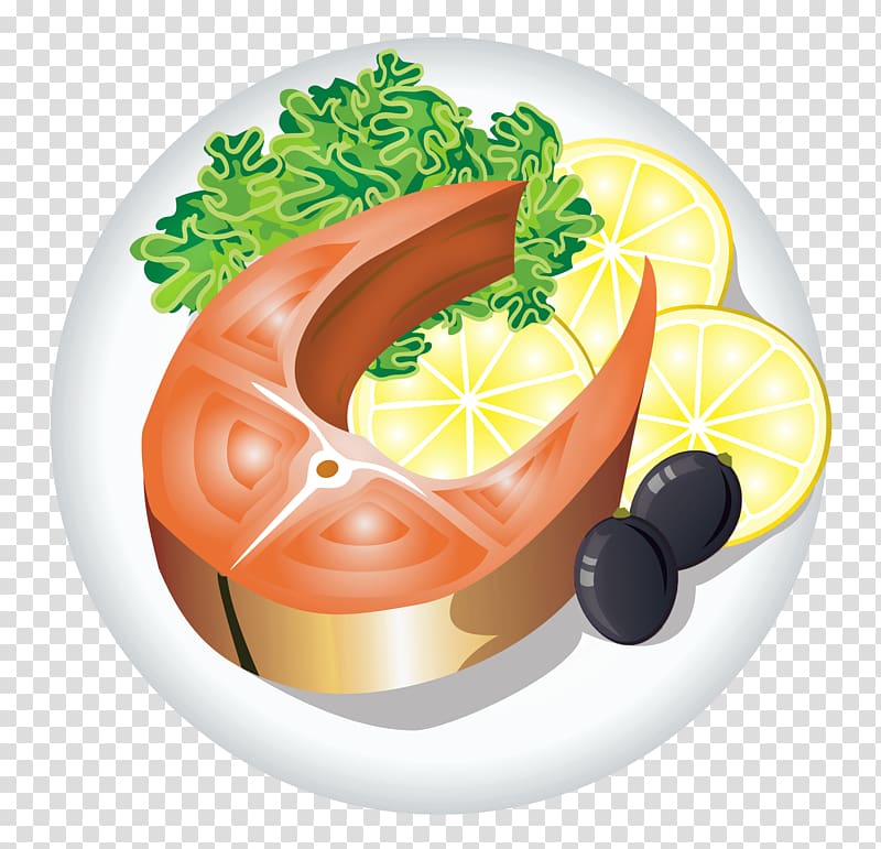 raw fish, lettuce, and lemons , Fish and chips Seafood Fish as food Dish , Fish Dish with Lemon transparent background PNG clipart