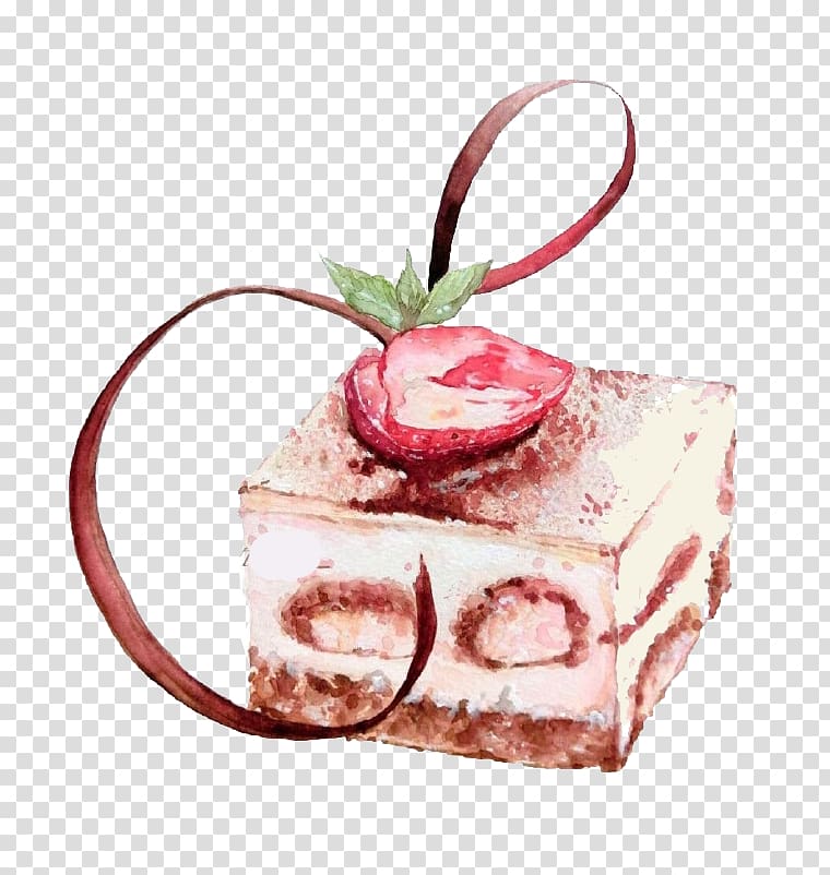 Strawberry pie Tiramisu Strawberry cream cake Aedmaasikas, Cartoon strawberry cake transparent background PNG clipart