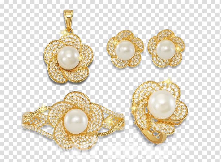 Earring Pearl Body Jewellery Gold, Jewellery transparent background PNG clipart