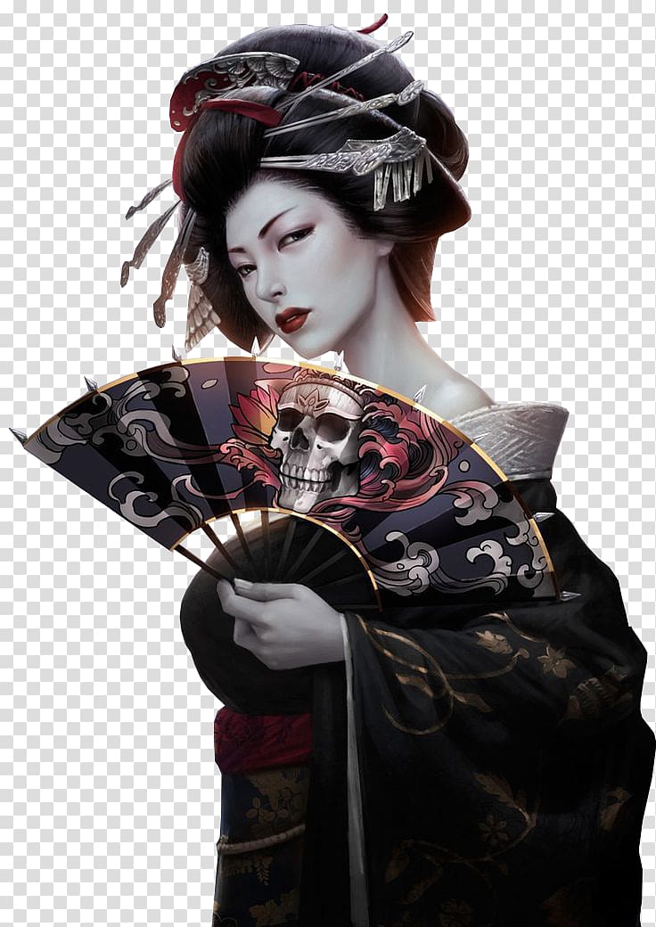 Geisha Concept art Drawing Painting, painting transparent background PNG clipart