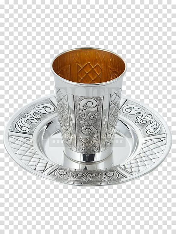Sterling silver Kiddush Coffee cup, silver cup transparent background PNG clipart