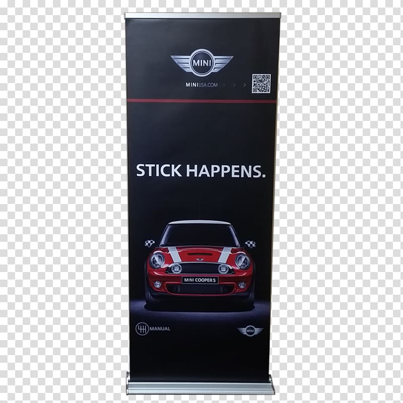 MINI Cooper Banner Manual transmission Advertising, roll up transparent background PNG clipart