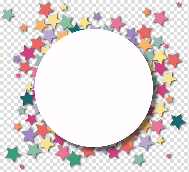 multicolored stars graphic design frame, Wish Happy Birthday to You Party, Star circle transparent background PNG clipart