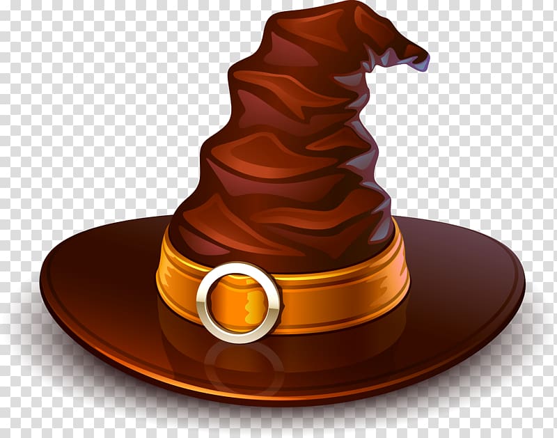 brown witch hat art, Witch hat Halloween , Halloween hat transparent background PNG clipart