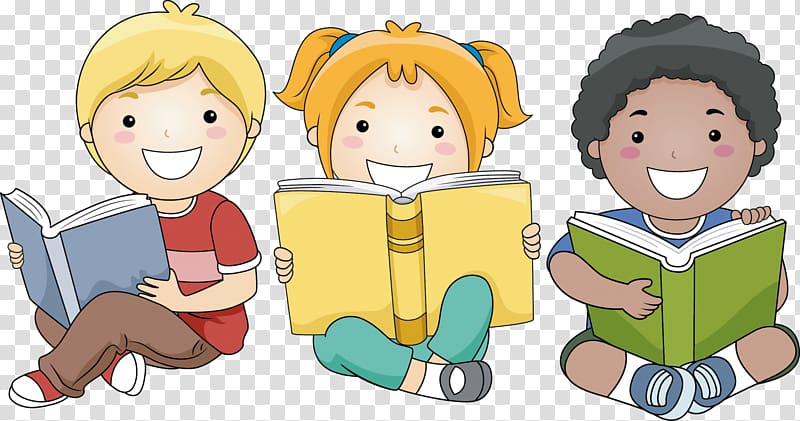 Child Reading Book , happy reading transparent background PNG clipart