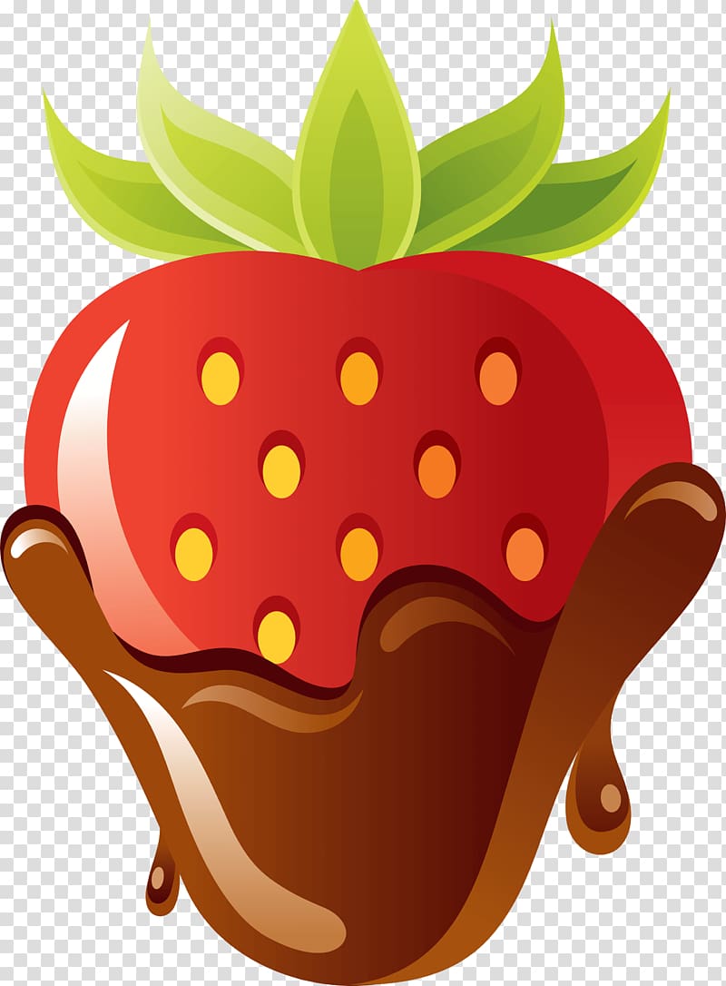 Ice cream Strawberry Chocolate, Strawberry transparent background PNG clipart