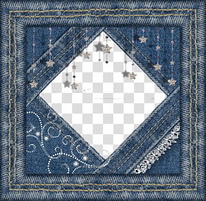 vintage denim decorative borders transparent background PNG clipart thumbnail