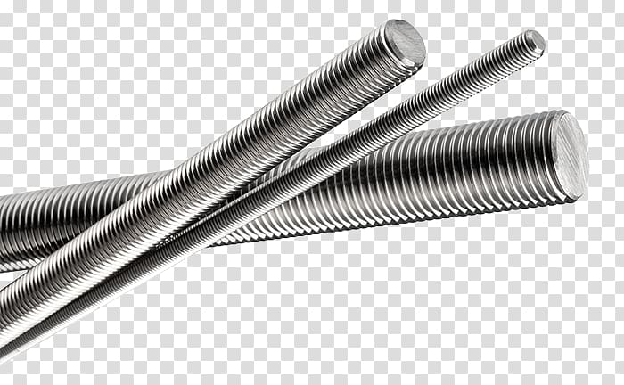 Threaded rod Stainless steel Bolt Industry, Threaded Rod transparent background PNG clipart