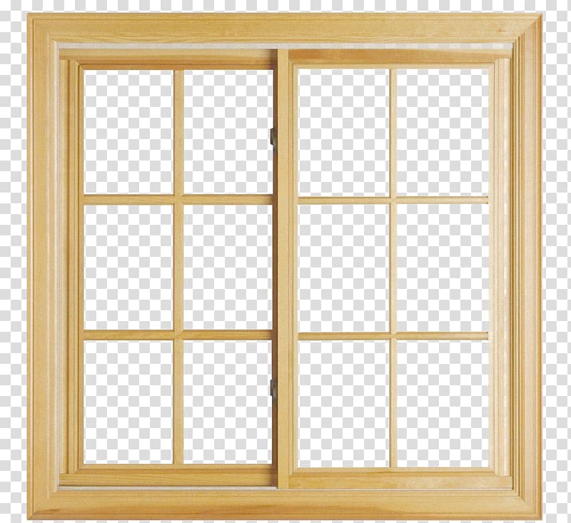 Window Aluminium Glazing Door, Yellow wood glass windows transparent background PNG clipart