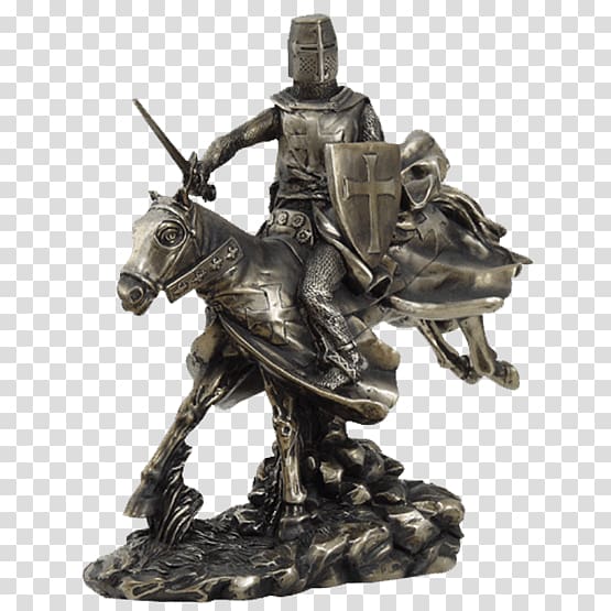 Middle Ages Crusades Knight Statue Horse, Death Dealer transparent background PNG clipart