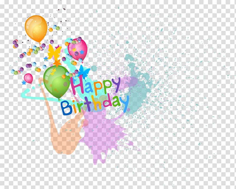 happy birthday balloons , Happy Birthday Balloons material transparent background PNG clipart