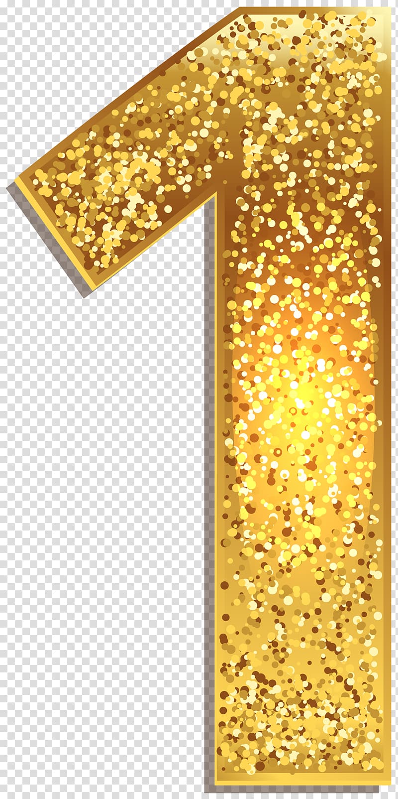 gold glitter 1 cutout decor, Number Gold , number one transparent background PNG clipart