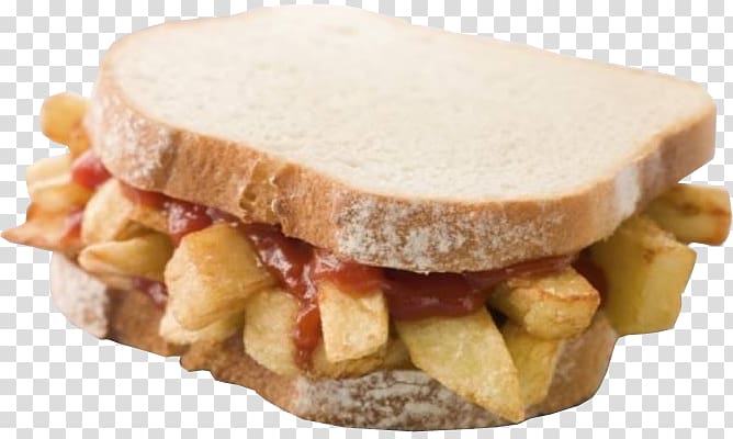 Chip butty French fries Fish and chips British Cuisine White bread, sandwich transparent background PNG clipart