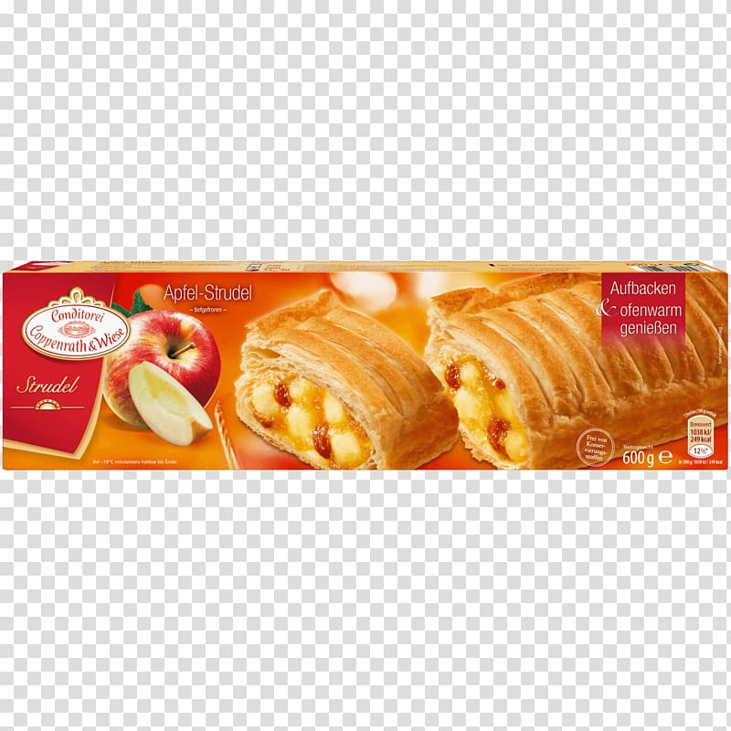 Danish pastry Apple strudel Stuffing Puff pastry, apple transparent background PNG clipart