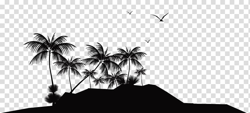 island with coconut trees , Silhouette Island Tropical Islands Resort , island transparent background PNG clipart