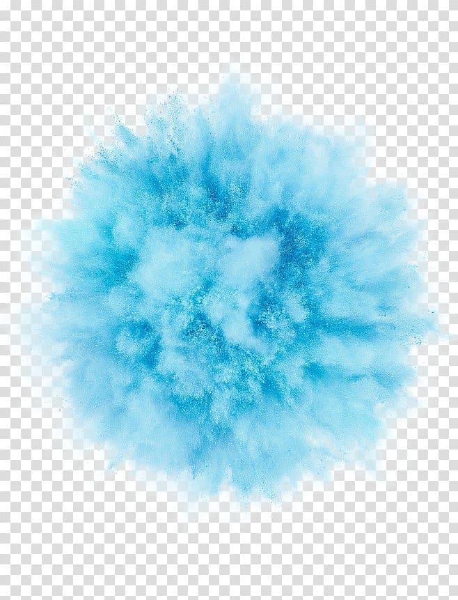 Teal powder splash, Blue Color , Smoke transparent