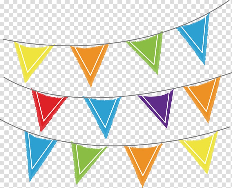 multicolored buntings, Flag , Colorful triangle party flag transparent background PNG clipart