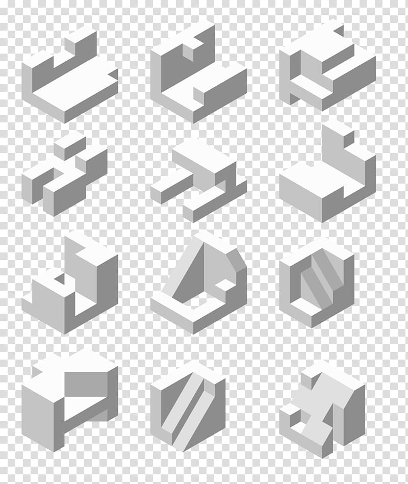 Isometric exercise Isometric projection Isometric graphics in video games and pixel art Isometry, basic shapes transparent background PNG clipart