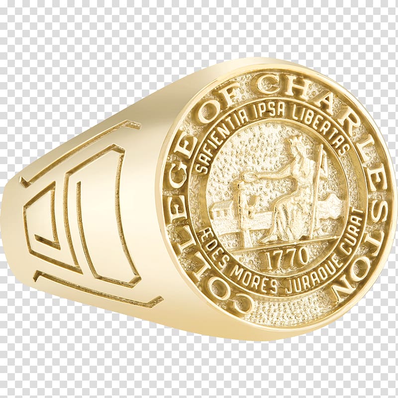 College of Charleston Cougars women's basketball Class ring Gold, ring transparent background PNG clipart