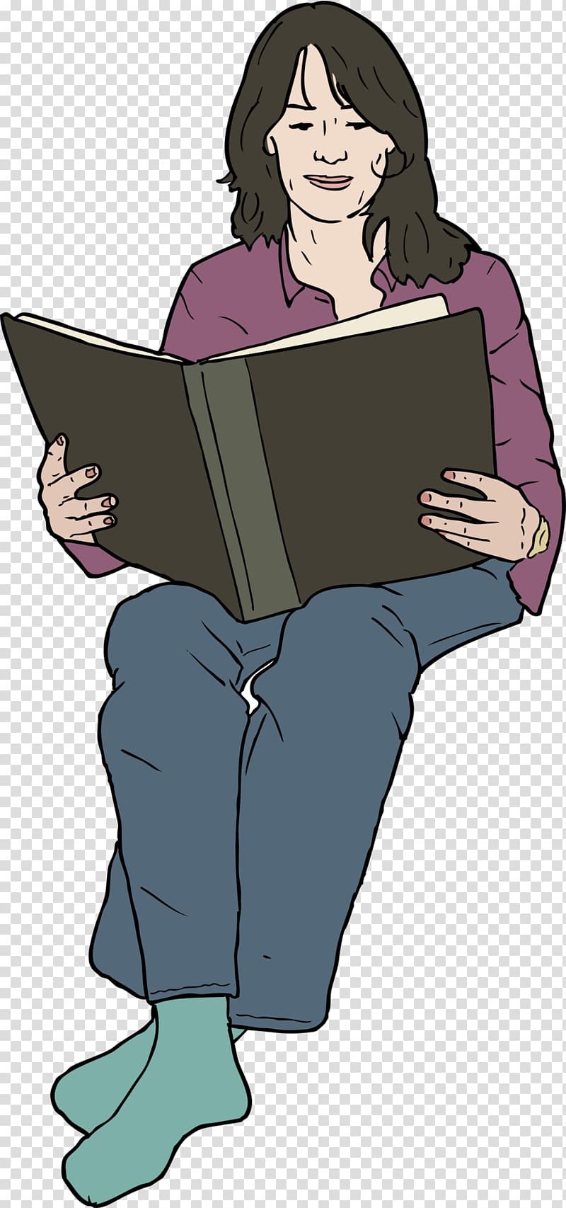 Woman Reading , publicity transparent background PNG clipart