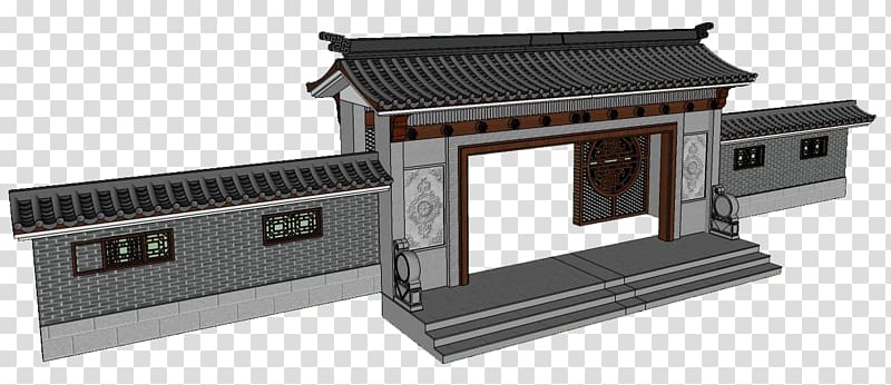 Courtyard Roof Icon, Traditional Chinese courtyard gate transparent background PNG clipart