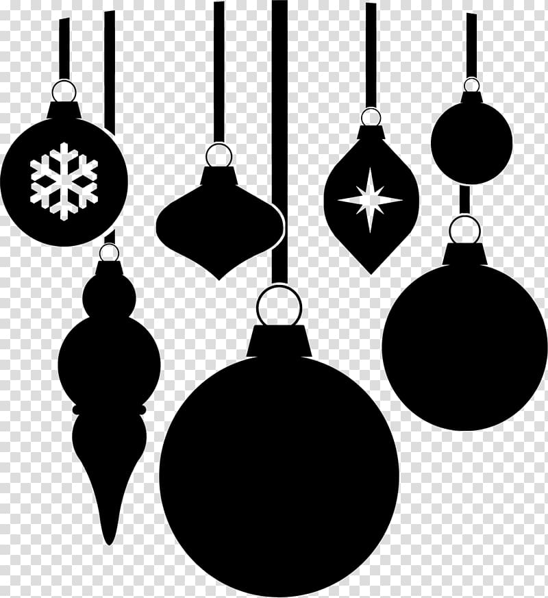 Black and white Christmas ornament , ornaments transparent background PNG clipart