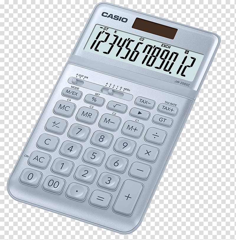 Casio Inc. MS-10VC-RD Standard Function Calculator Sweet Red Calucalor JW-200SC Casio JW-200SC Casio MS-10VC, calculator transparent background PNG clipart