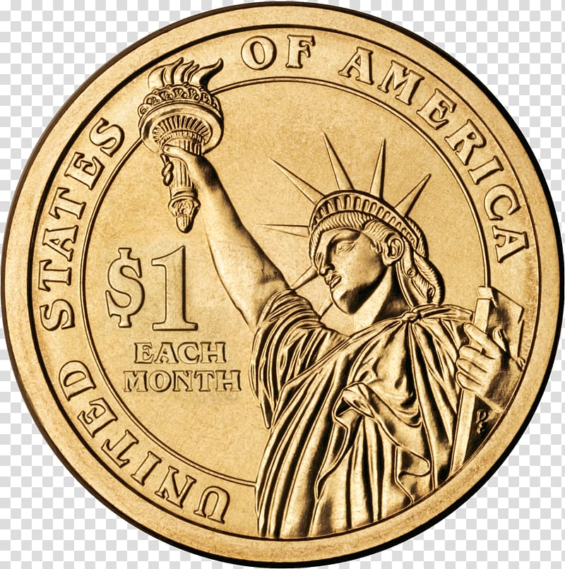 Presidential $1 Coin Program Dollar coin United States Dollar, gold coins transparent background PNG clipart